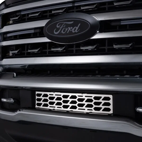 82172 – PUTCO Bumper Grille Insert, Hex Shield Design Polished Silver Stainless Steel - view 3